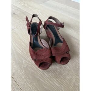 Marni Suede Brown Platform Sandals Size 40 US Size 9.5